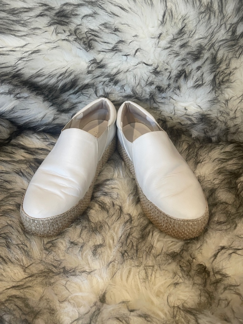 Vince White Slip-On Espadrille Platform Shoes Sz 7 BS1